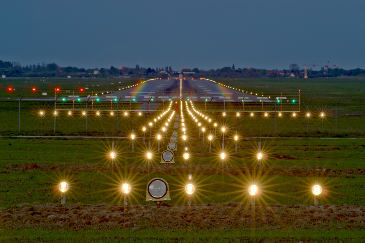 Evening view of runway check